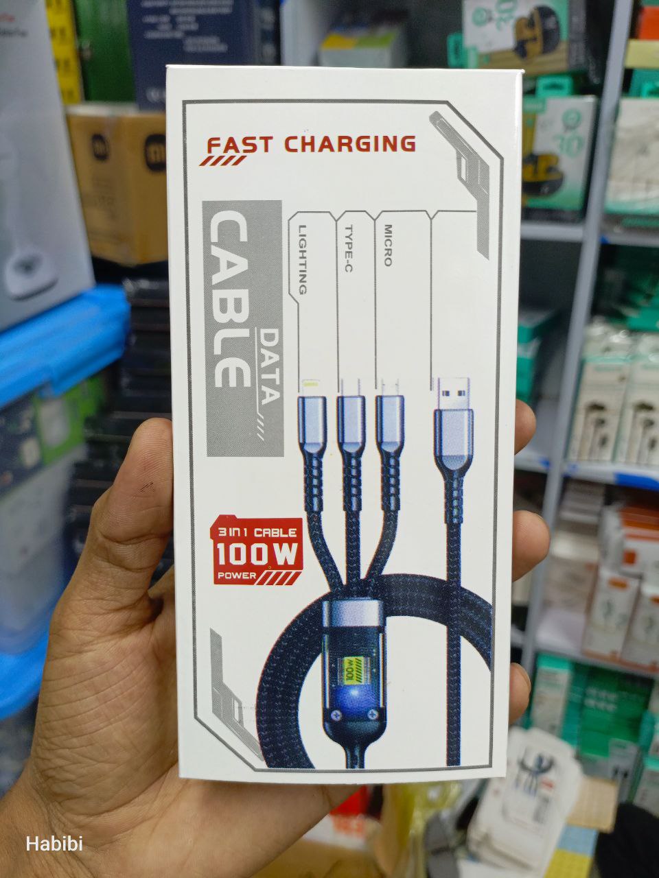 3-in-1 100W Fast Charging Data Cable